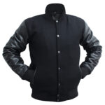 Wool Body with Leather Arms Varsity Jacket